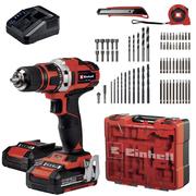 Einhell TE-CD 18/40 LI Kit + 69 részes tartozékkészlet (2x2Ah) Akkumulátoros Fúró-csavarozó (4513934)