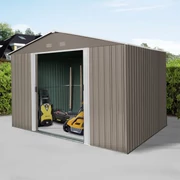 Riwall PRO RMSA 8X10 Barna fém kerti tároló 3x2,4 m, nyeregtetővel (SD-X0810-H170C-B)