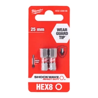 Milwaukee HX8x25mm Shockwave Bit 2db/bliszter (4932430898)