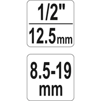 Yato YT-06251 Sérült csavarkiszedő 1/2 8.5-19 mm