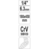 YATO YT-15291 T-alakú hajtókar csuklós 1/4", 450mm