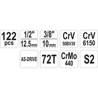 Yato YT-38901 122 részes szerszámkészlet