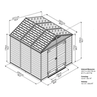 Palram Skylight 8x8 Kerti Tároló Barna, 10,1 m3 (703760)