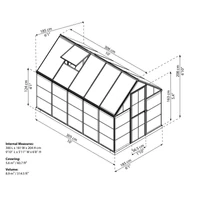 Palram Hybrid 6x10 Polikarbonát üvegház víztiszta oldalfal 5,74m2 (701618)