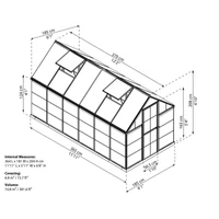 Palram Hybrid 6x12 Polikarbonát üvegház víztiszta oldalfal 6,85m2 (701782)