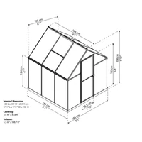 Palram Multiline 6X6 Polikarbonát üvegház 3,52 m2 (701630)