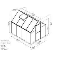 Palram Multiline 6x8 Polikarbonát üvegház 4,63 m2 (701549)