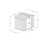 Riwall PRO RMSA 6X8 Barna fém kerti tároló 2,4x1,7 m, nyeregtetővel (SD-X0608-H170C-B)