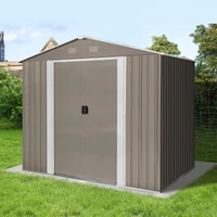 Riwall PRO RMSA 6X8 Barna fém kerti tároló 2,4x1,7 m, nyeregtetővel (SD-X0608-H170C-B)
