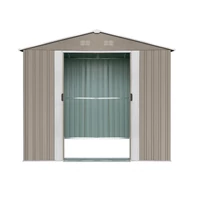 Riwall PRO RMSA 6X8 Barna fém kerti tároló 2,4x1,7 m, nyeregtetővel (SD-X0608-H170C-B)