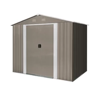 Riwall PRO RMSA 6X8 Barna fém kerti tároló 2,4x1,7 m, nyeregtetővel (SD-X0608-H170C-B)