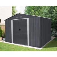 Riwall PRO RMSA 8X10 Antracit fém kerti tároló 3x2,4 m, nyeregtetővel (SD-X0810-H170C-A)
