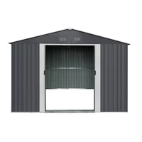 Riwall PRO RMSA 8X10 Antracit fém kerti tároló 3x2,4 m, nyeregtetővel (SD-X0810-H170C-A)