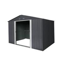 Riwall PRO RMSA 8X10 Antracit fém kerti tároló 3x2,4 m, nyeregtetővel (SD-X0810-H170C-A)