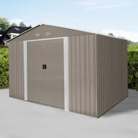 Riwall PRO RMSA 8X10 Barna fém kerti tároló 3x2,4 m, nyeregtetővel (SD-X0810-H170C-B)