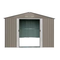Riwall PRO RMSA 8X10 Barna fém kerti tároló 3x2,4 m, nyeregtetővel (SD-X0810-H170C-B)
