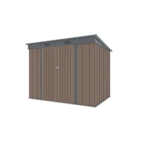 Riwall PRO RMSP 6X8 Barna fém kerti tároló 2,4x1,8 m, lapostetővel (SM-F68K-H158-B)