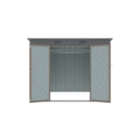 Riwall PRO RMSP 6X8 Barna fém kerti tároló 2,4x1,8 m, lapostetővel (SM-F68K-H158-B)