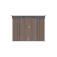 Riwall PRO RMSP 6X8 Barna fém kerti tároló 2,4x1,8 m, lapostetővel (SM-F68K-H158-B)
