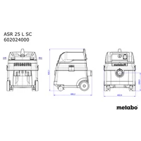 Metabo ASR 25 L SC Ipari Száraz-nedves porszívó 1400W, 25l (602024000)