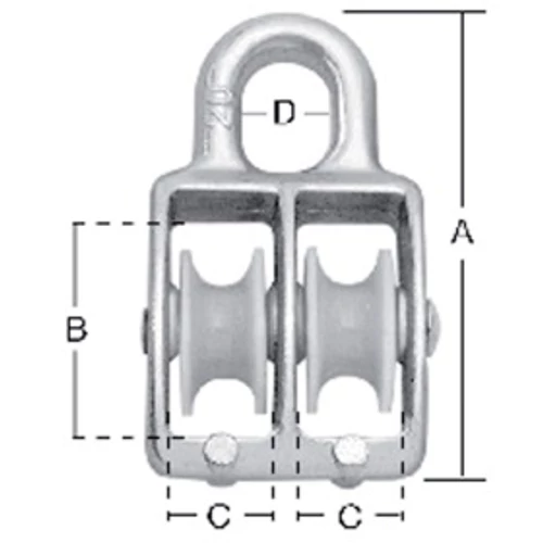 Vormann Kötélcsiga dupla 8mm-ig, horganyzott (007900231AV)