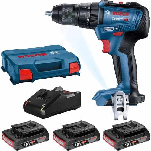 Bosch GSR 18V-50 Akkus fúró-csavarozó 18V, 3x2Ah, L-Case (06019H5005)
