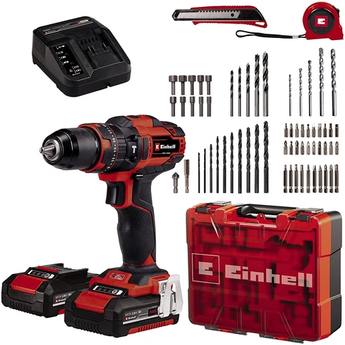 Einhell TE-CD 18/40 LI-I +64 részes tartozékkészlet (2x2Ah) Akkus Fúró-Csavarozó (4513992)