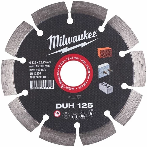 Milwaukee DUH 125 Gyémánt vágótárcsa 125 x 22,2 mm (4932399540)