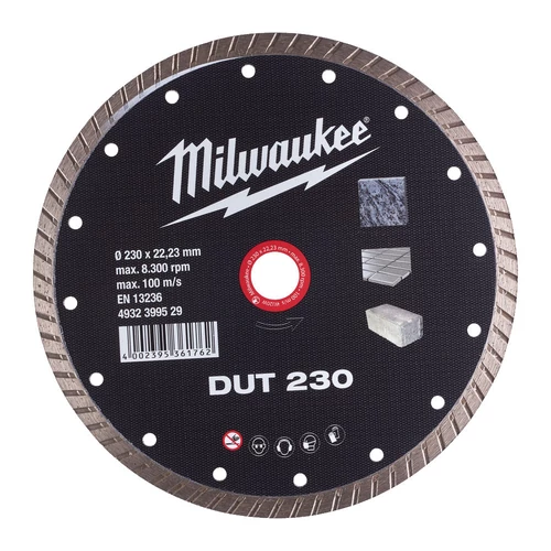 Milwaukee DUT 230 Gyémánt vágótárcsa 230 x 22,2 mm (4932399529)