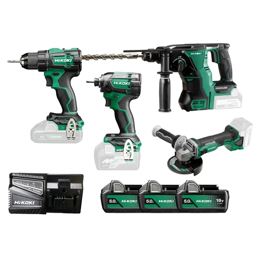 Hikoki KC18DE-WHZ Akkus gépszett DS18DE + WH18DC + G1813DA + DH1826DA + 3x5.0Ah