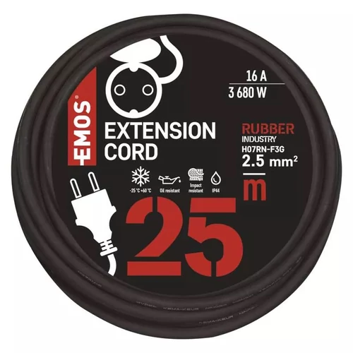 EMOS kültéri hosszabbító 25m gumi-neoprén 3X2,5mm2 (P01825R)
