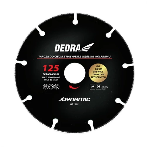 Dedra HR1002 Vágótárcsa Wolfram-Karbid műanyaghoz, Fához