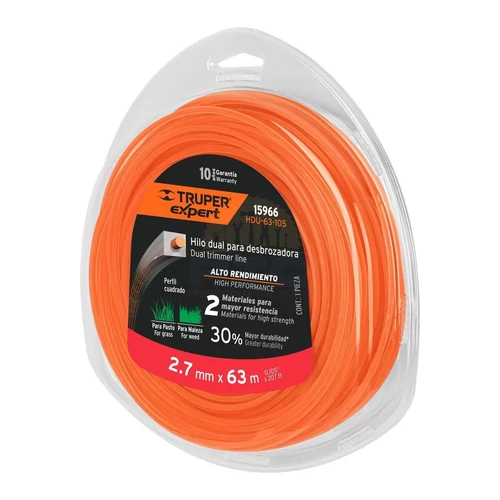 Truper damil 2,7mm, 63 méter, négyzet profil (HDU-63-105)