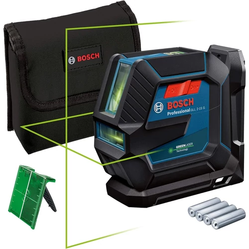 Bosch GLL 2-15 G Vonallézer + LB10 tartó (0601063W00)