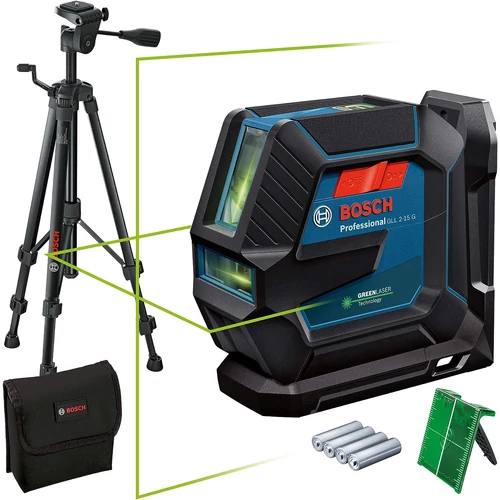 Bosch GLL 2-15 G Vonallézer + LB10 tartó + BT 150 állvány (0601063W01)