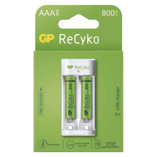 GP Akkumulátor töltő Eco E211+2xAAA ReCyko 800mAh 