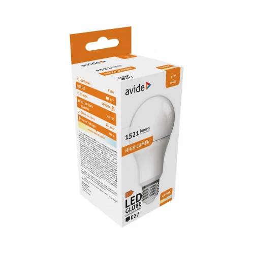 Avide led gömb E27 13W, A60, 4000K, natural white, 1521lumen