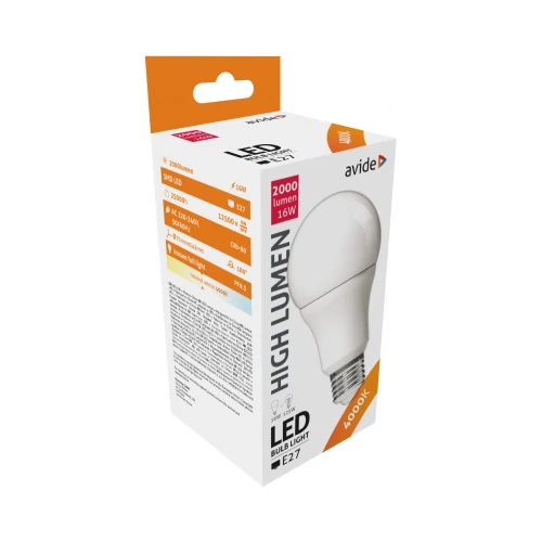 Avide led gömb E27 16W, A70, 4000K, natural white, 2000lumen