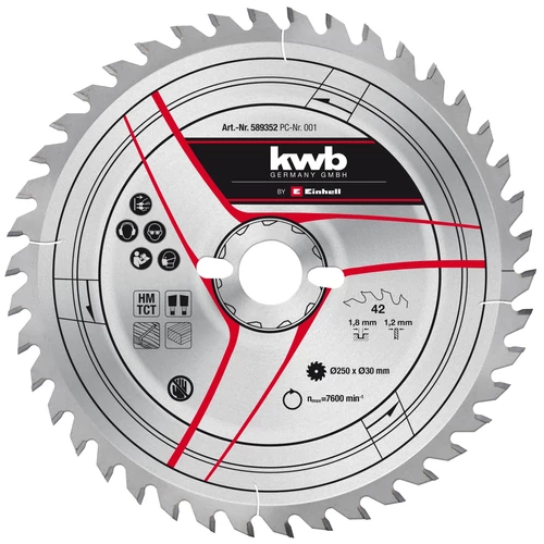 Einhell Kwb Körfűrészlap 250x30x1,8 42 fogas (49589352)