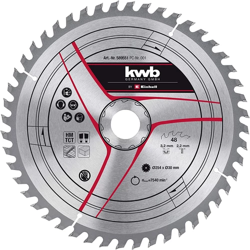 Einhell Kwb Körfűrészlap 254x30x3,2 48 fogas (49589551)