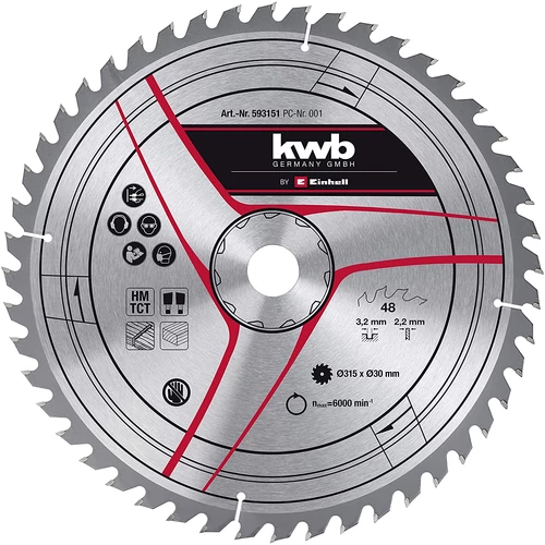 Einhell Kwb Körfűrészlap 315x30x3,0 48 fogas (49593151)