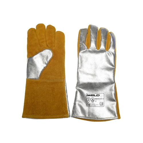 Iweld Alukevlar Hegesztő védőkesztyű, bélelt, aluminizált kézháttal 14" (50WEGK1410AL)